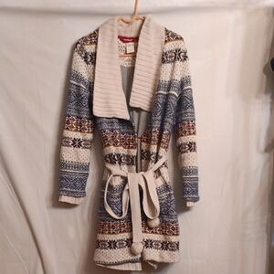 Anthropologie By Eloise Patterned Women's Sweater with Belt Size XS